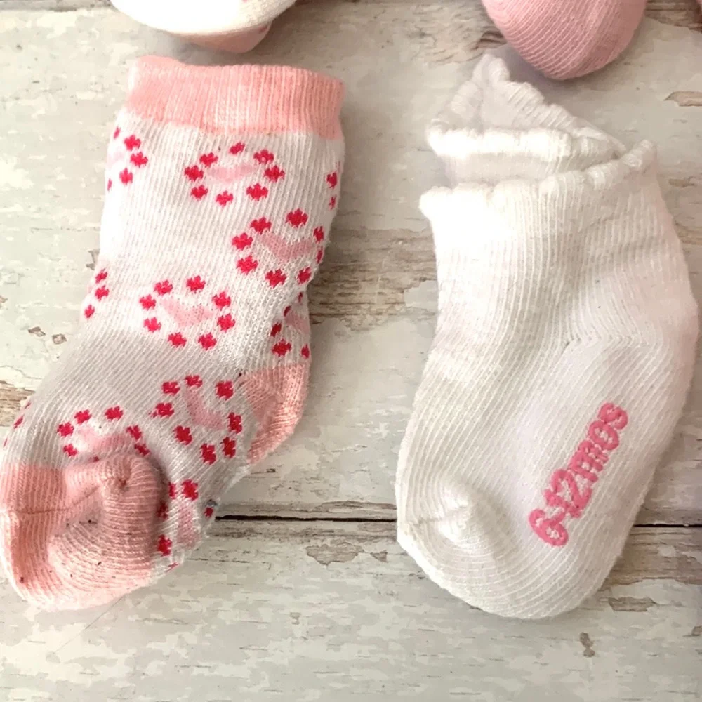 Baby Girl 6-12m Socks Bundle Set of 8 Pink White Assorted Brands